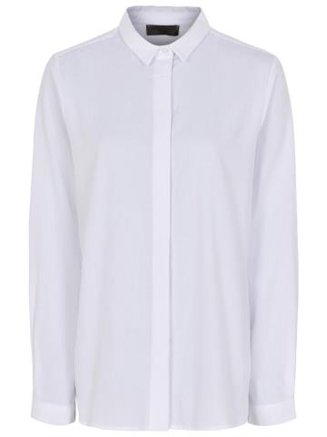 Lundgaard skjorte i bomuld med knapper i siden, hvid