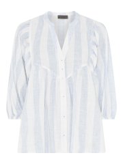 Lundgaard skjorte - Hvid/lysebl strib