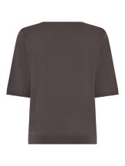 Lundgaard strik t-shirt - Mrkebrun
