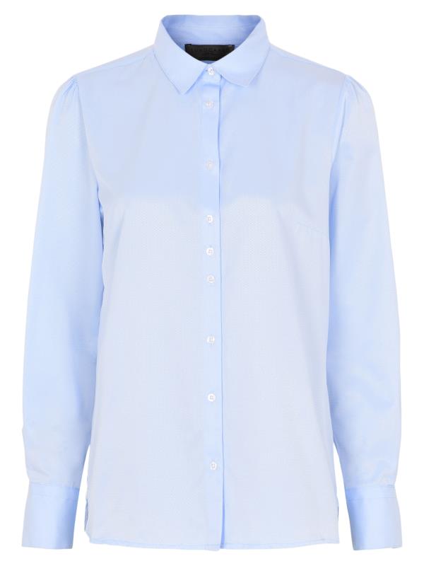 Lundgaard skjorte med pufærmer, lyseblå (5713270195165)